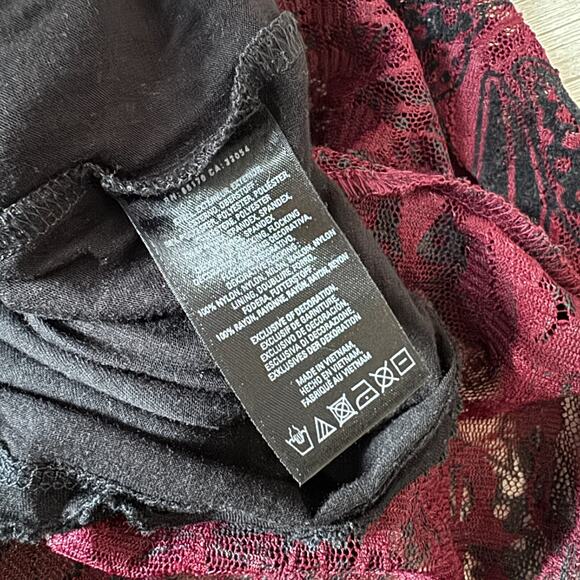 Anthropologie Maeve Elorn Sheath Dress Women 6 Floral Velvet Lace Dark Romance - Picture 5 of 7